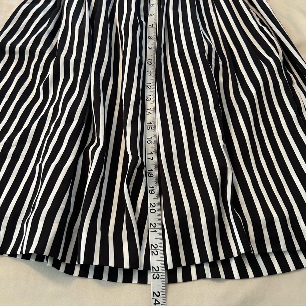 J. Crew Mercantile Womens Size 10 High Waisted Black White Striped Pleated Skirt - Picture 10 of 11